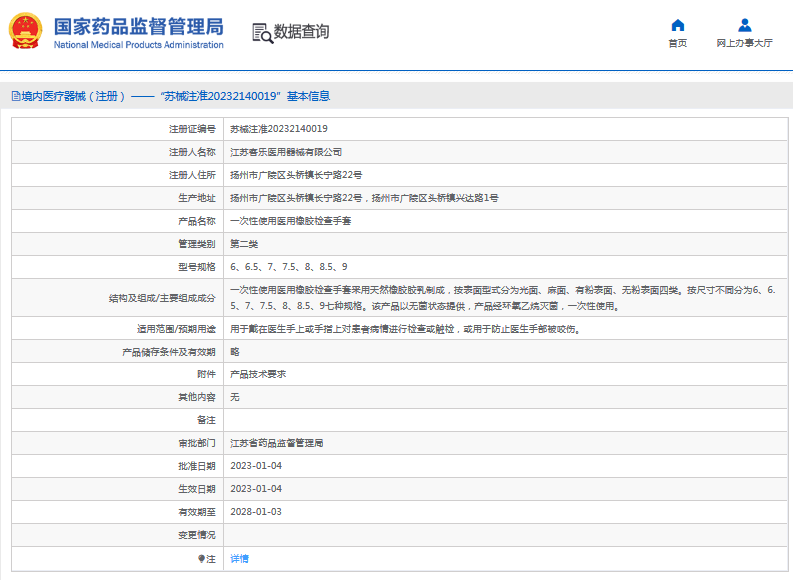 客樂(lè)***次性使用醫(yī)用橡膠檢查手套6、6.5、7、7.5、8、8.5、91.png